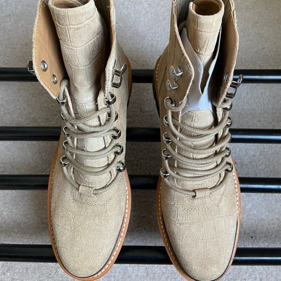 MARC FISHER Women Izzei Leather Hiking Boots - NEW NWOB - Picture 2 of 8